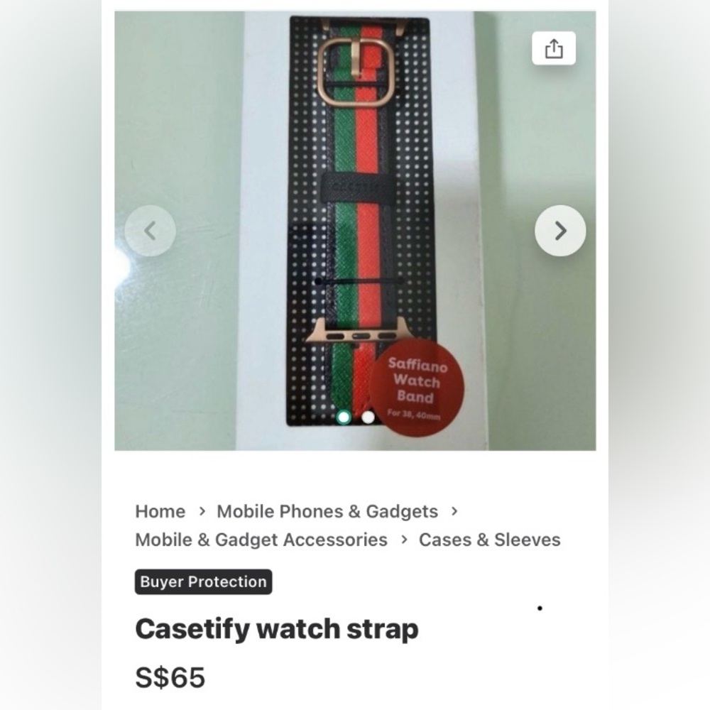 NEW Casetify Chic Stripe Apple Watch Strap Saffiano Watch Band 42mm & 44mm - Picture 10 of 10